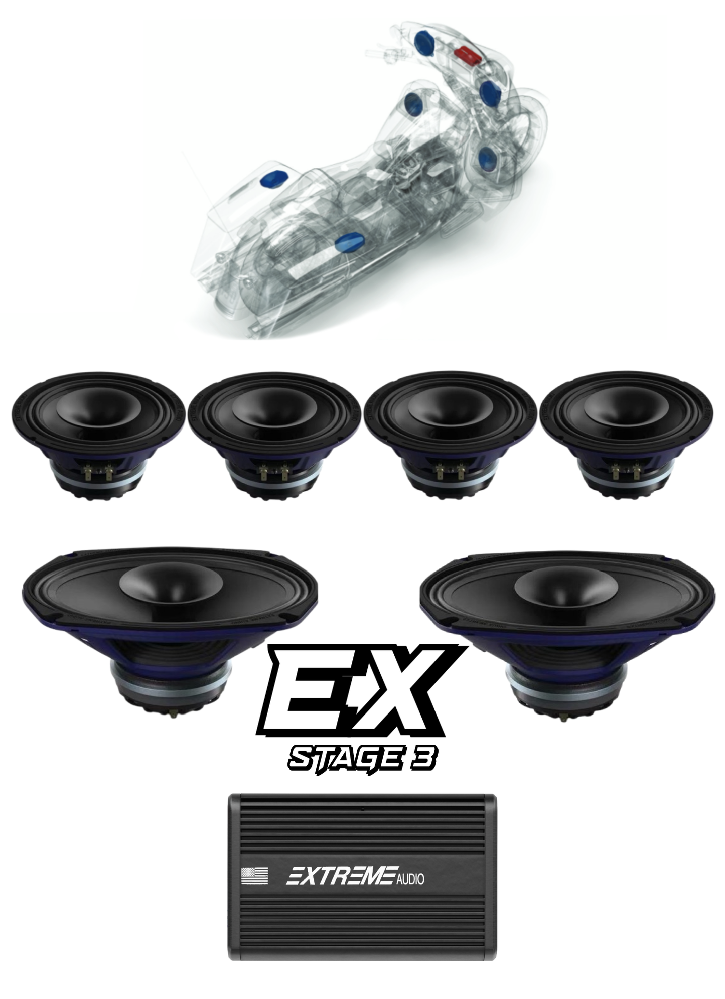 CVO® | Road Glide® | STAGE 3 | "EX" Plug & Play Audio Kit (1998-2013)