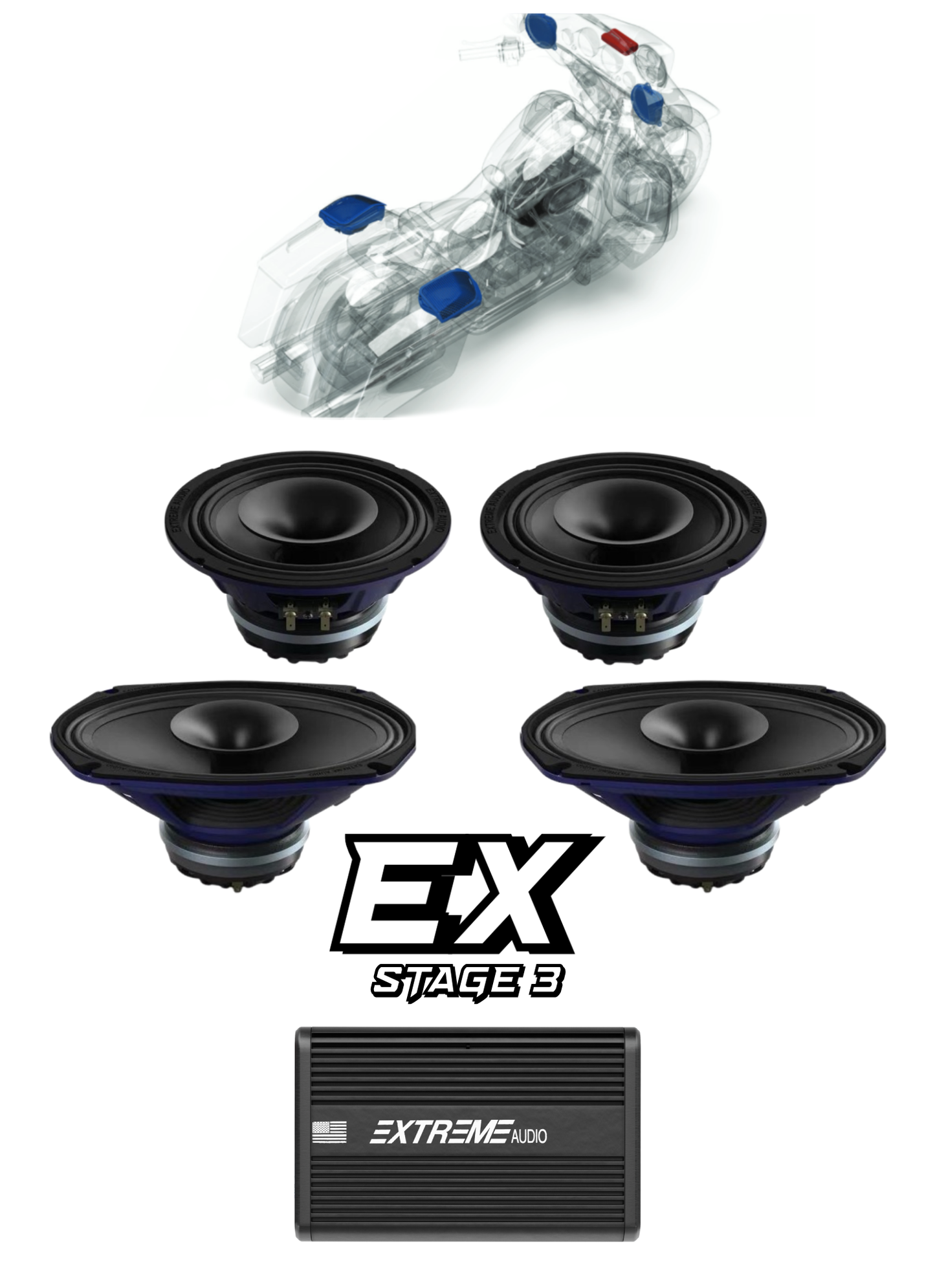 Street Glide® | STAGE 3 | "EX" Plug & Play Audio Kit (2014-2023)