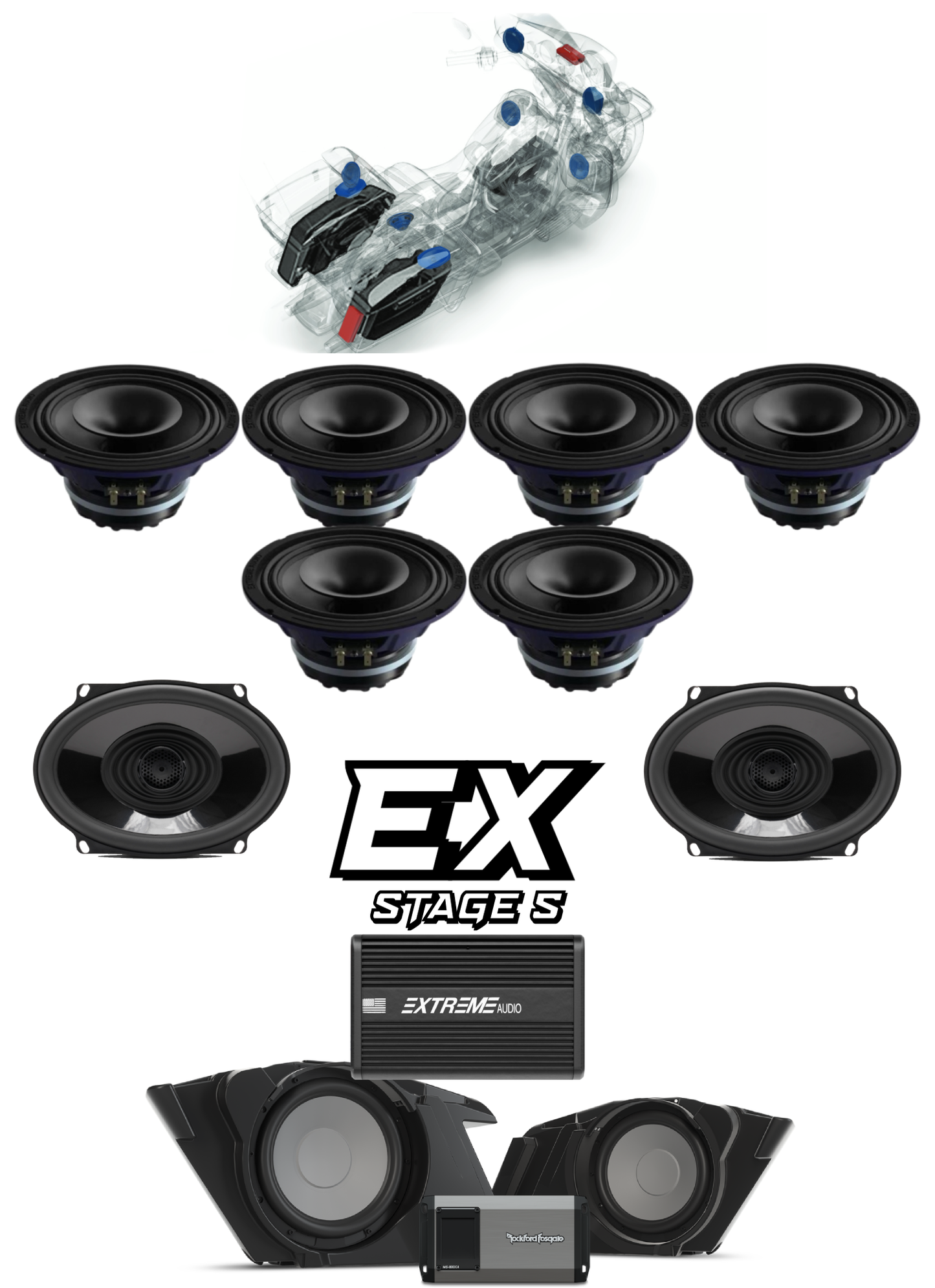 CVO® | Road Glide® | STAGE 5 | "EX" Plug & Play Audio Kit (2014-2023)