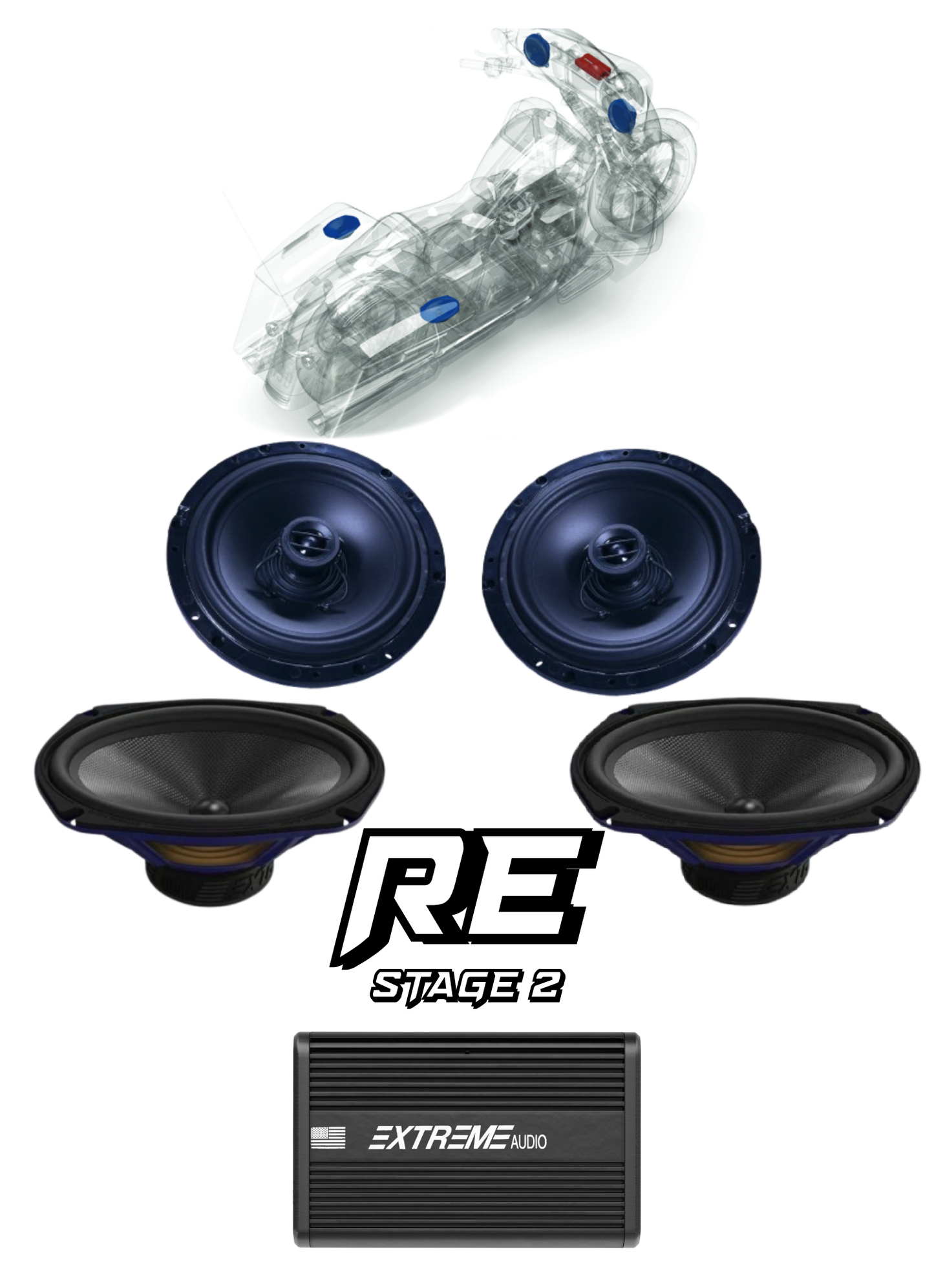 CVO® | Road Glide® | STAGE 2 | "RE" Plug & Play Audio Kit (1998-2013)
