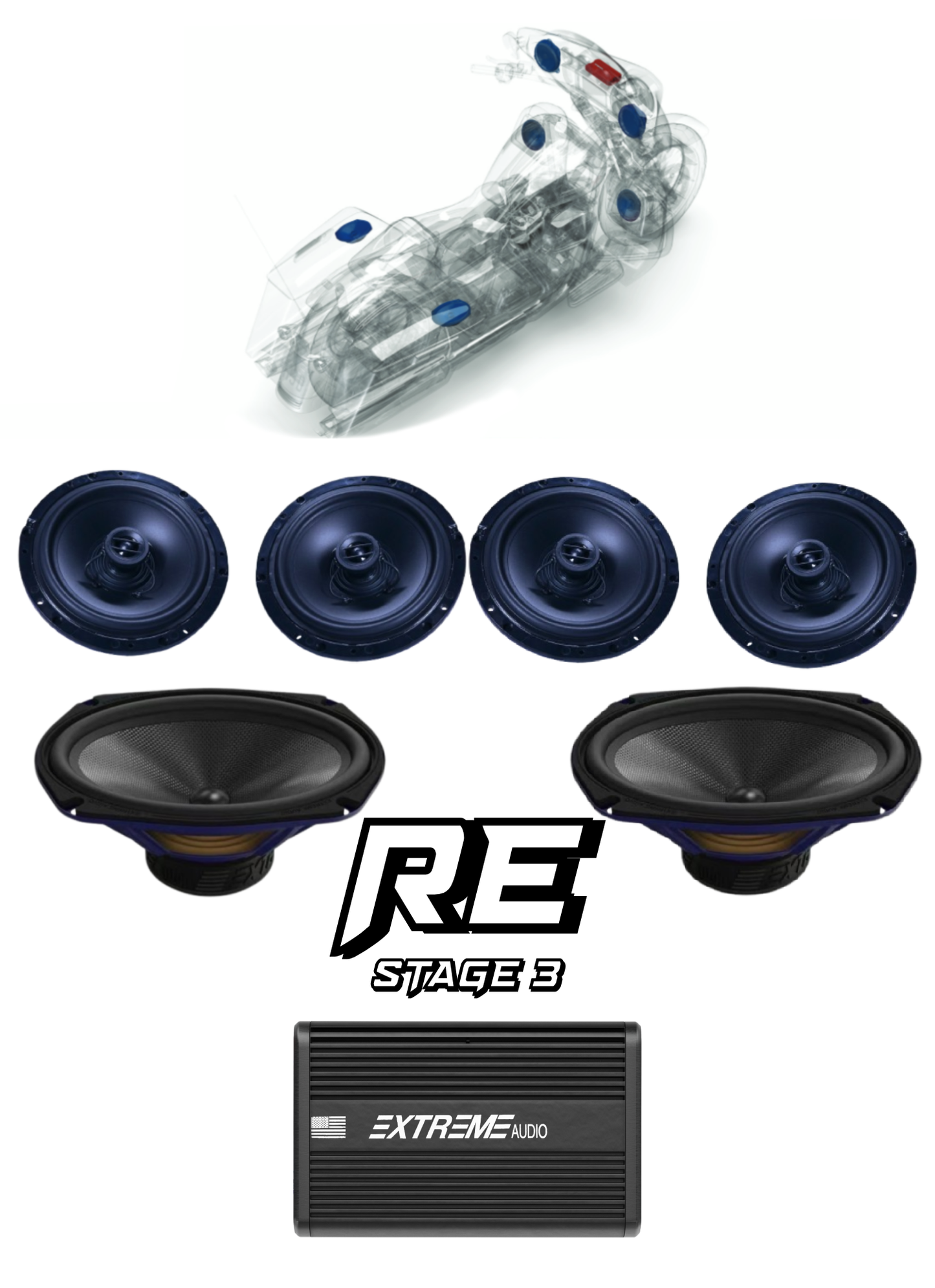 CVO® | Street Glide® | STAGE 3 | "RE" Plug & Play Audio Kit (1998-2013)