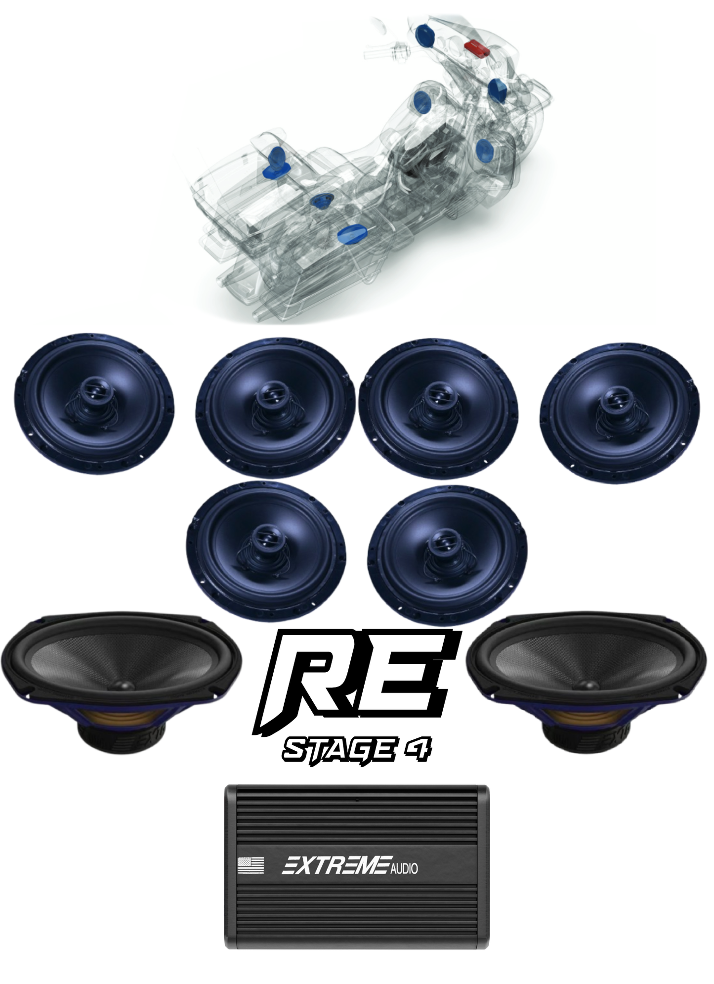 CVO® | Road Glide® | STAGE 4 | "RE" Plug & Play Audio Kit (1998-2013)