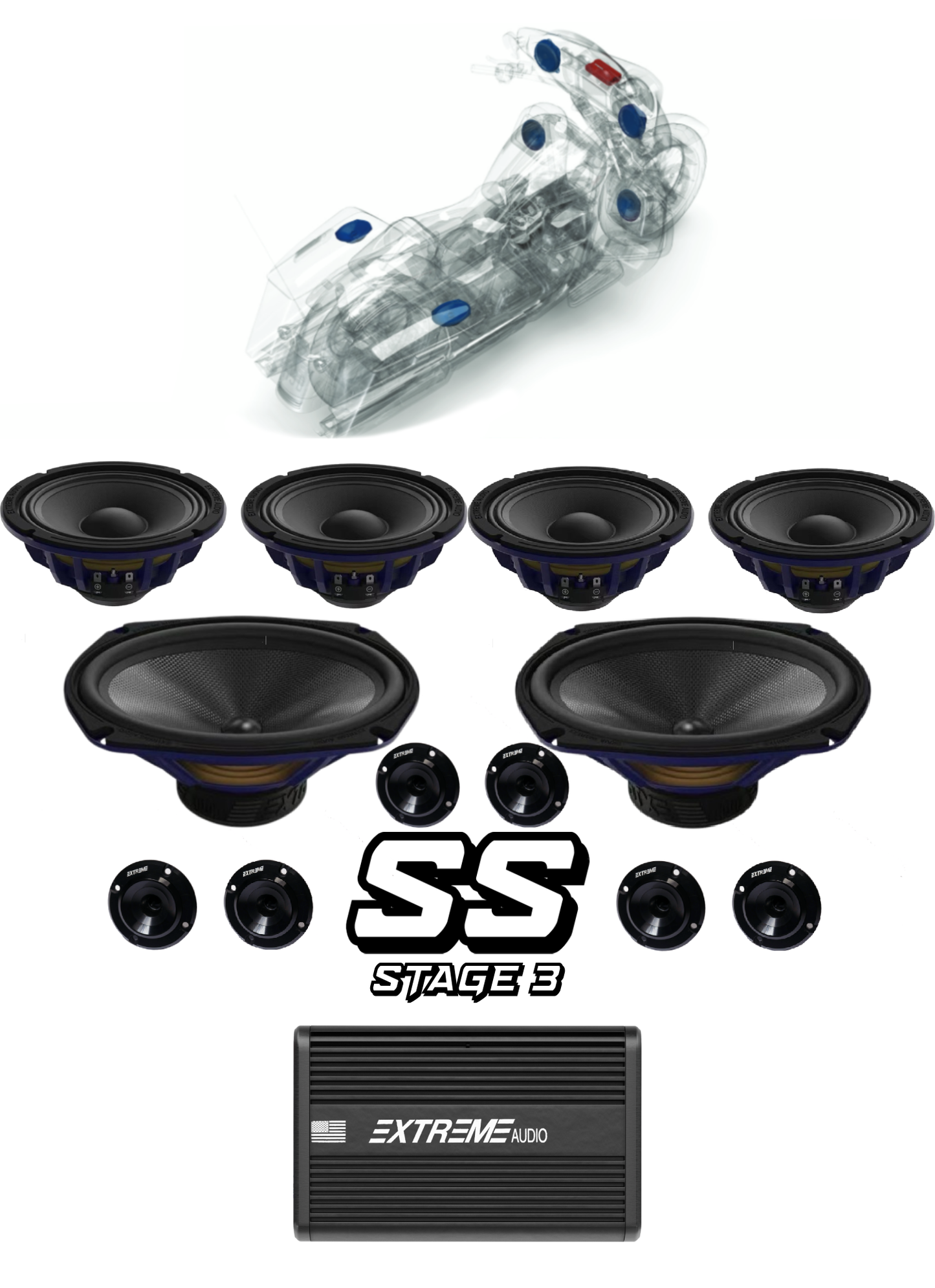 CVO® | Road Glide® | STAGE 3 | "SS" Plug & Play Audio Kit (2014-2023)